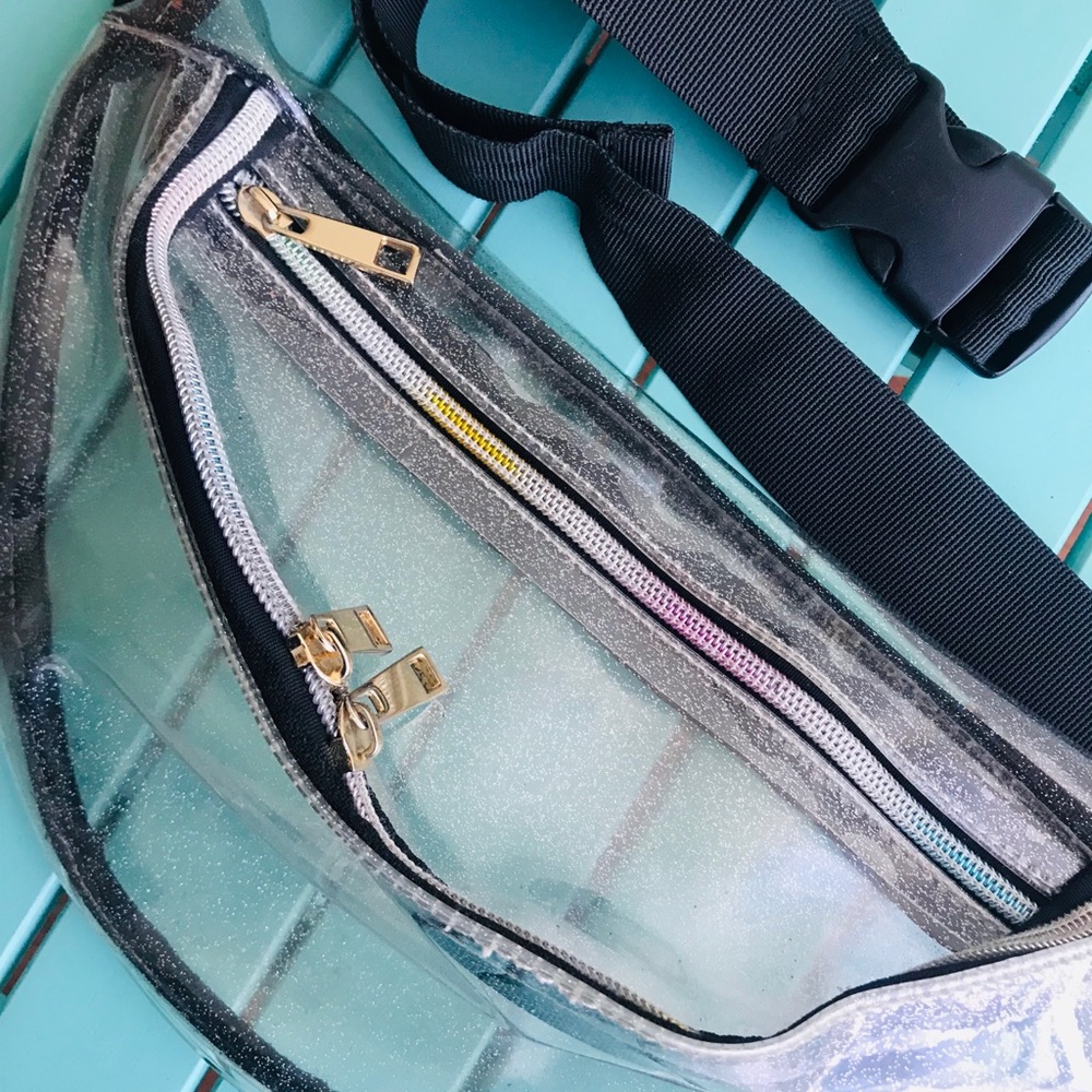 Clear Glitter Large Fanny Pack